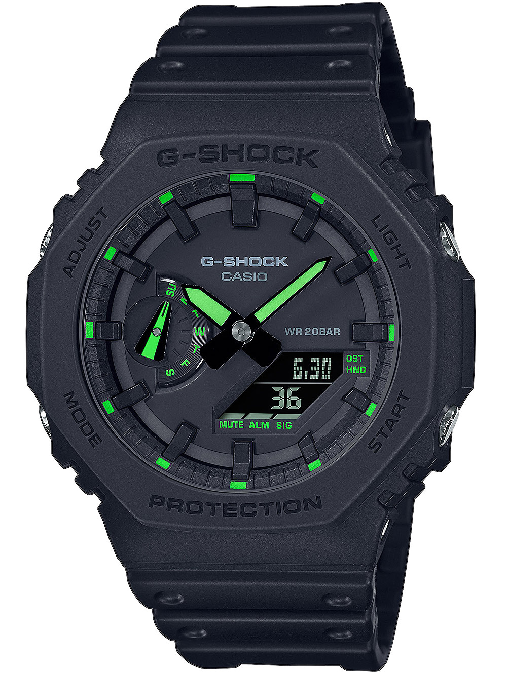 4549526319280 - Chronograph CASIO G-SHOCK GA-2100-1A3ER Armbanduhren schwarz Herren Quarzuhren Quarzuhr Armbanduhr Herrenuhr digital bis 20 bar wasserdicht