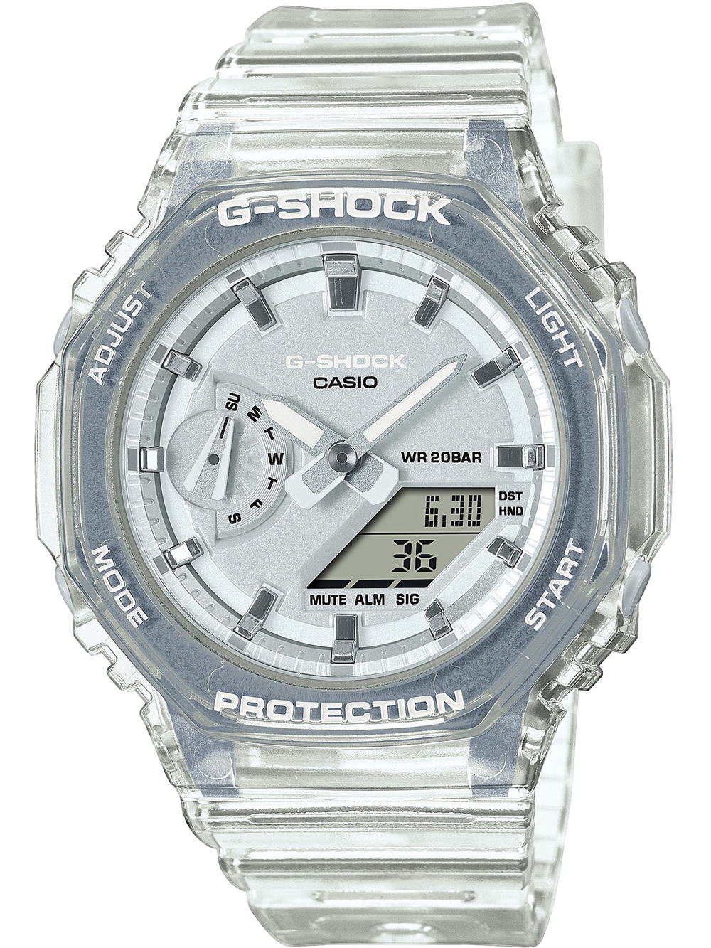 4549526328909 - Chronograph CASIO G-SHOCK GMA-S2100SK-7AER Armbanduhren farblos (transparent) Damen Quarzuhren Quarzuhr Armbanduhr Damen Herren digital bis 20 bar wasserdicht