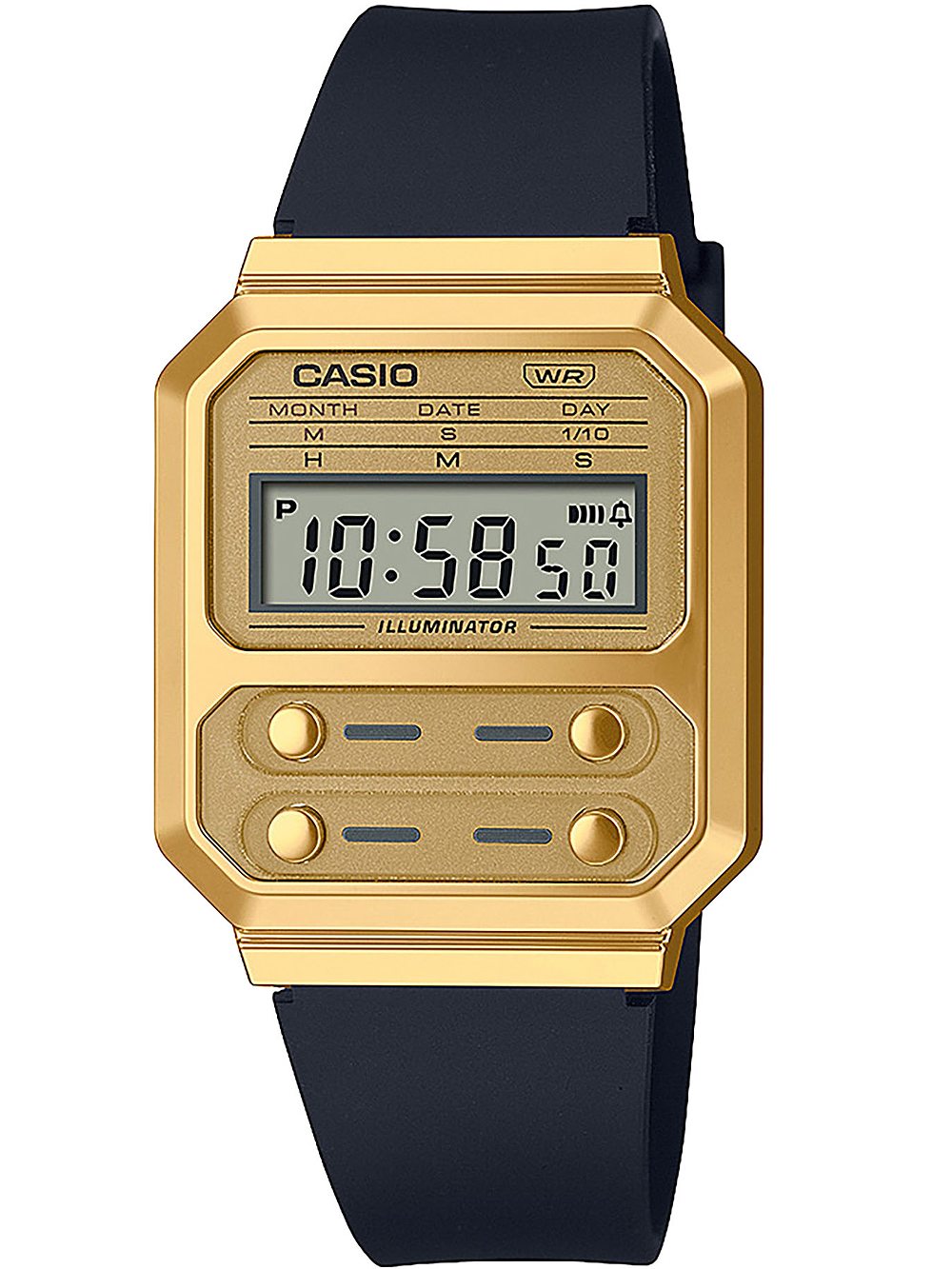 4549526333989 - Chronograph A100WEFG-9AEF Armbanduhren goldfarben (schwarz) Damen Quarzuhren Quarzuhr Armbanduhr Damen Herren digital retro Stoppfunktion 4549526333989 - Chronograph A100WEFG-9AEF Armbanduhren goldfarben (schwarz) Damen Quarzuhren Quarzuhr Armbanduhr Damen Herren digital retro Stoppfunktion