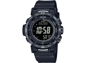 4549526351099 - Funkchronograph CASIO PRO TREK Armbanduhren schwarz (schwarz schwarz) Herren Solaruhren Quarzuhr Armbanduhr Herrenuhr Funk Solar Stoppfunktion Weltzeit