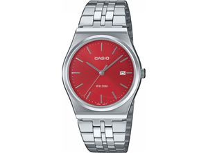 4549526371400 - Quarzuhr CASIO TIMELESS COLLECTION Armbanduhren silberfarben (edelstahlfarben rot) Damen Quarzuhren Armbanduhr Herrenuhr Damenuhr analog Datum