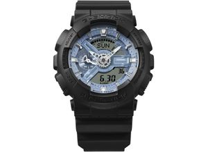 4549526372094 - Chronograph CASIO G-SHOCK Armbanduhren schwarz (schwarz hellblau) Herren Quarzuhren Quarzuhr Armbanduhr Herrenuhr digital bis 20 bar wasserdicht