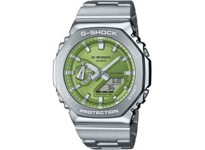 4549526383649 - Chronograph CASIO G-SHOCK Armbanduhren silberfarben grün grau Herren Quarzuhr Armbanduhr Herrenuhr Edelstahlarmband Stoppfunktion