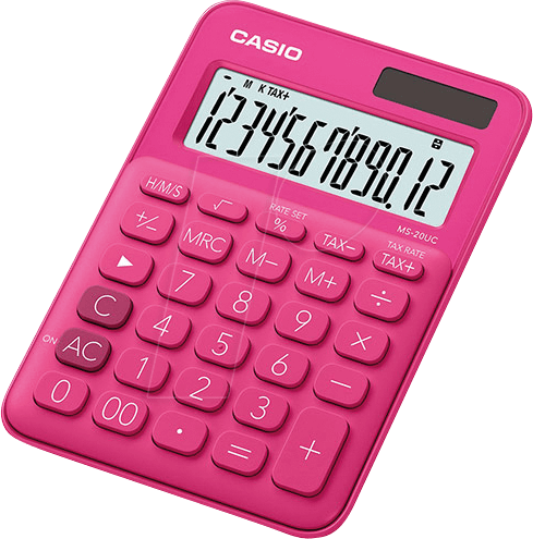 4549526700019 - Liderpapel - casio MS20UC-RD - Casio Tischrechner Solar pink (MS20UCRDS)