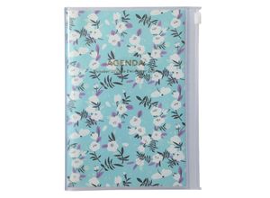 4550045106732 - MARKS 2023 2024 Taschenkalender B6 vertikal Flower Pattern Turqoise