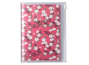 4550045106862 - MARKS 2023 2024 Taschenkalender A6 vertikal Flower Pattern Red