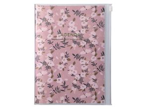 4550045107142 - MARKS 2023 2024 Taschenkalender A5 vertikal Flower Pattern Pink