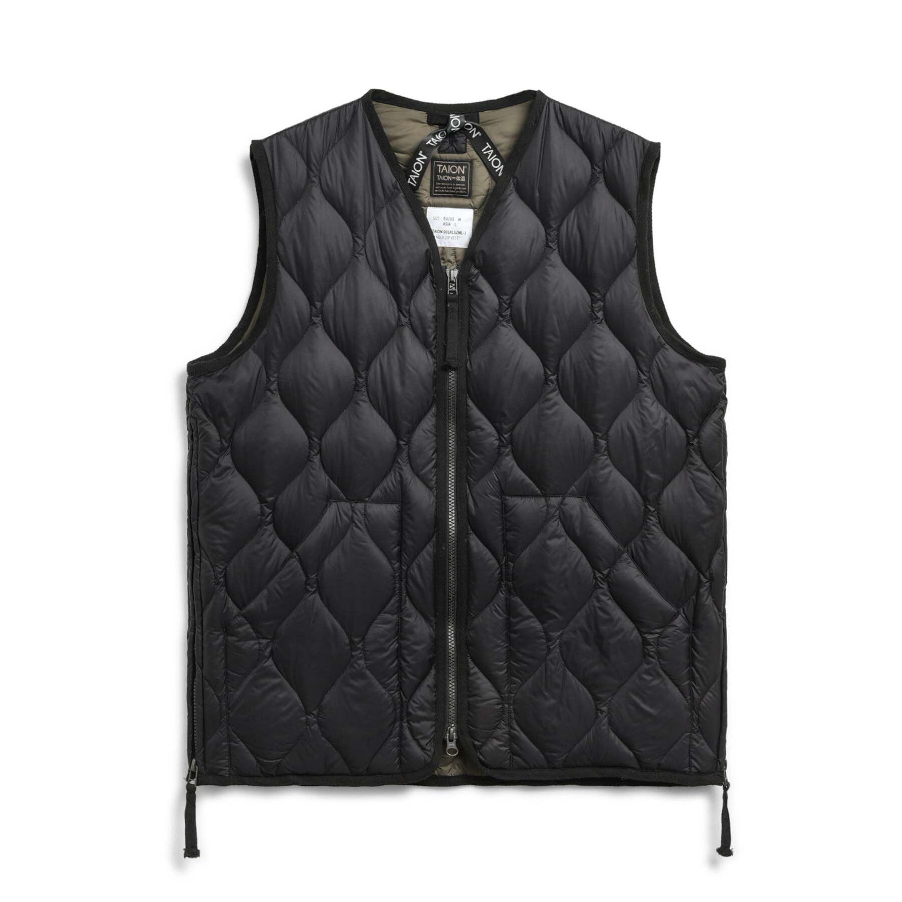 4573693002102 - Militärische Daunenjacke mit V-Ausschnitt und W-Reißverschluss Coquille souple