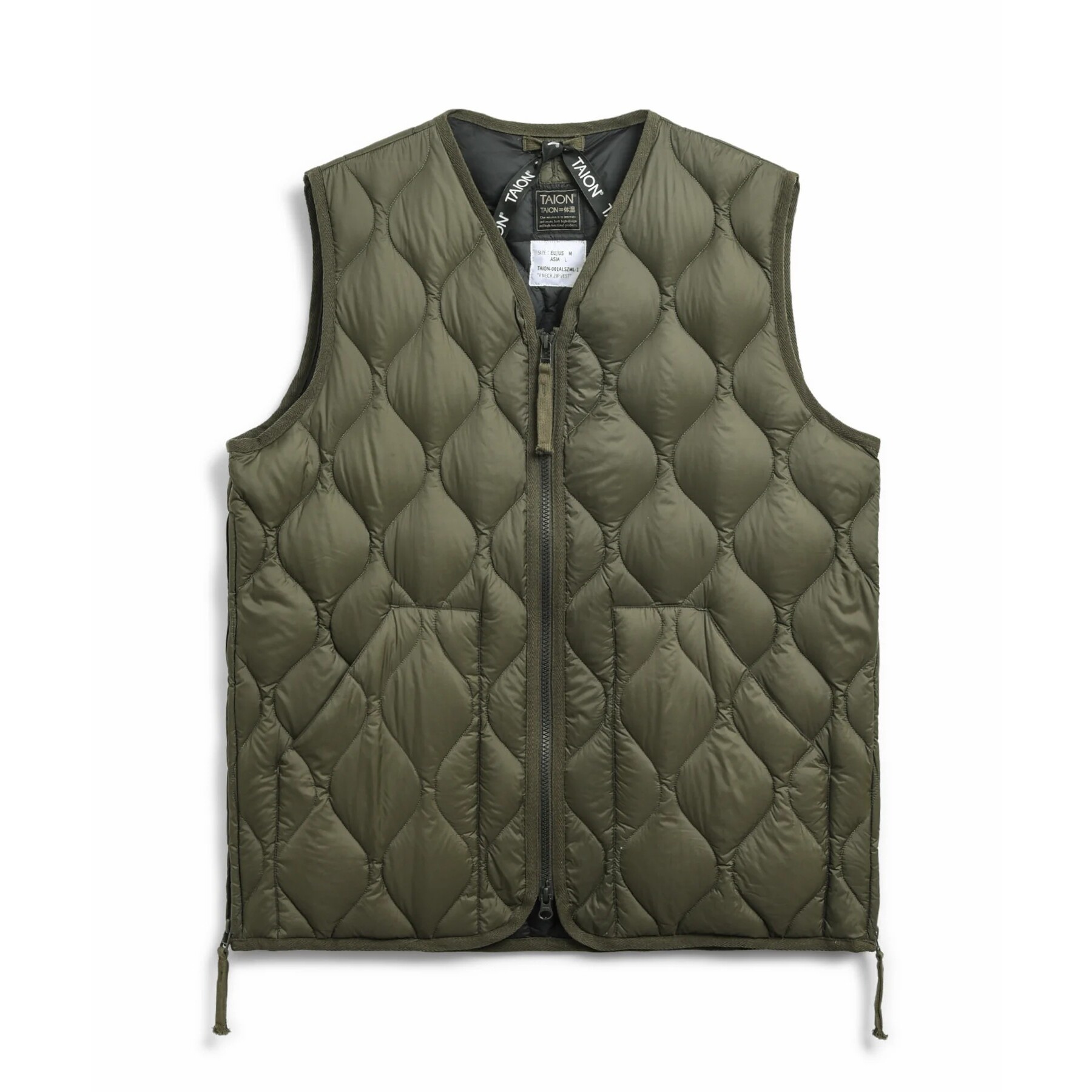 4573693002577 - Militärische Daunenjacke mit V-Ausschnitt und W-Reißverschluss Coquille souple