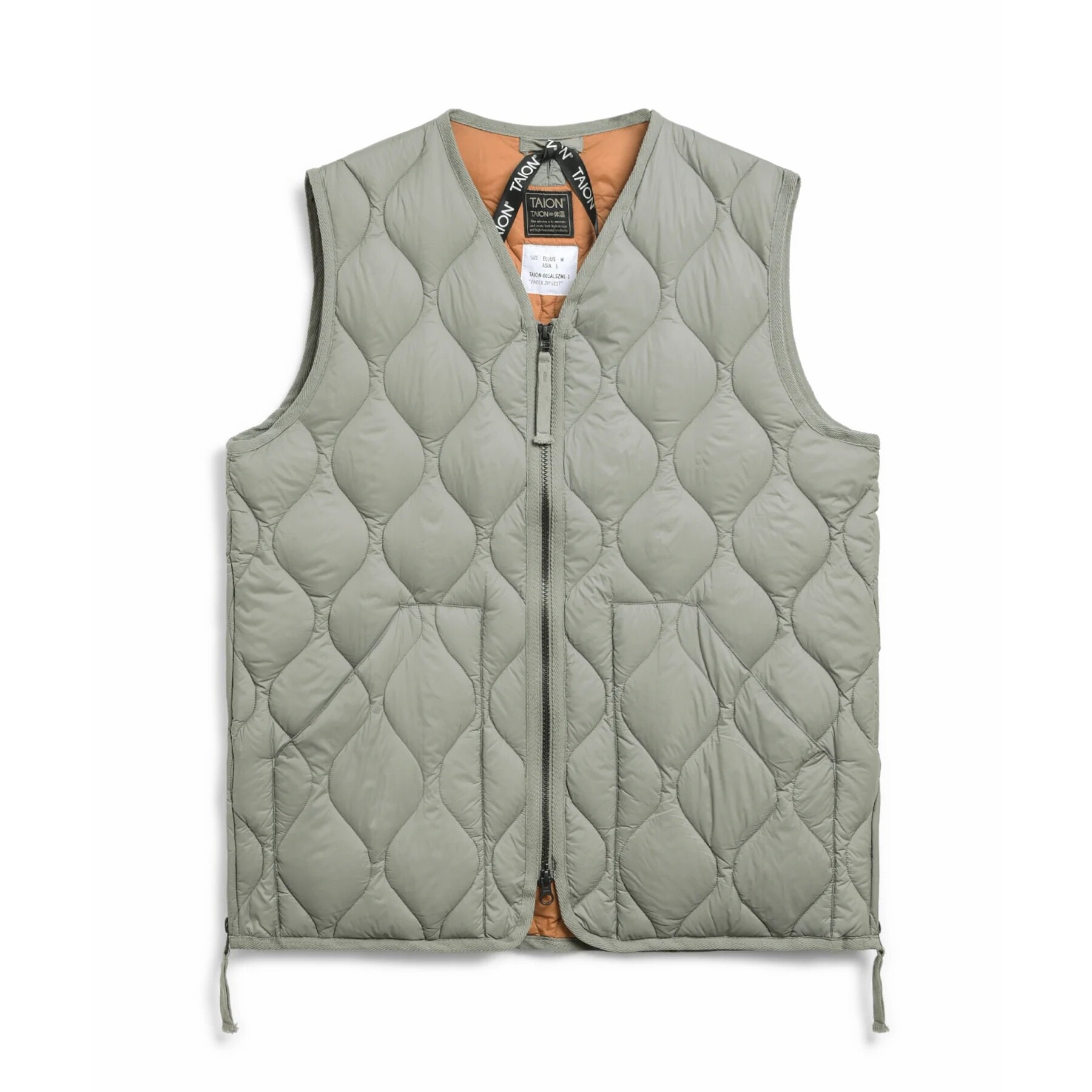 4573693002638 - Militärische Daunenjacke mit V-Ausschnitt und W-Reißverschluss Coquille souple