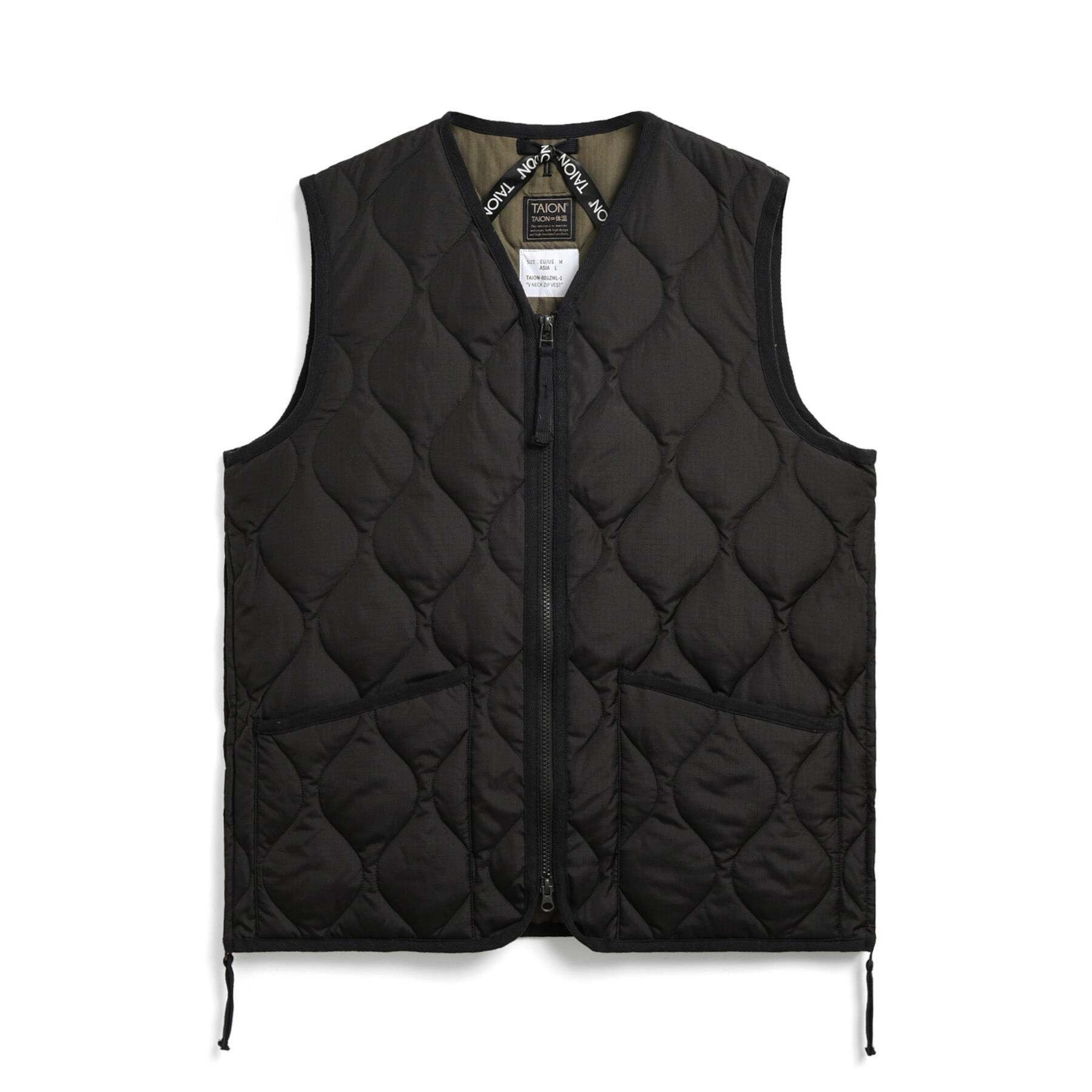 4573693006438 - Ärmellose militärische Daunenjacke mit Reißverschluss und V-Ausschnitt Taion