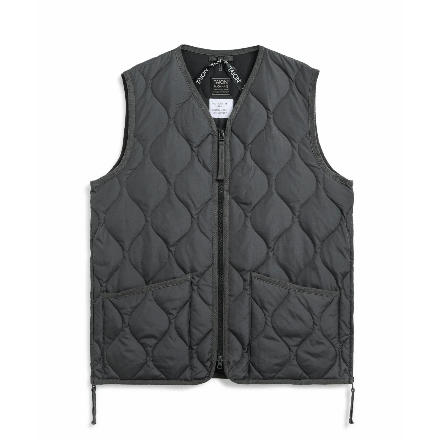 4573693006544 - Ärmellose militärische Daunenjacke mit Reißverschluss und V-Ausschnitt Taion