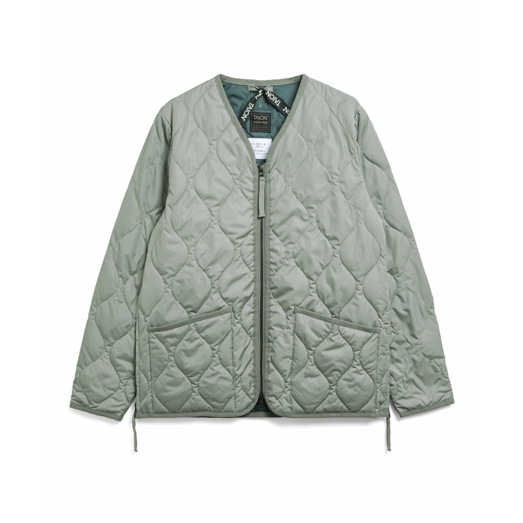 4573693029307 - Militärische Daunenjacke mit Reißverschluss und V-Ausschnitt Taion