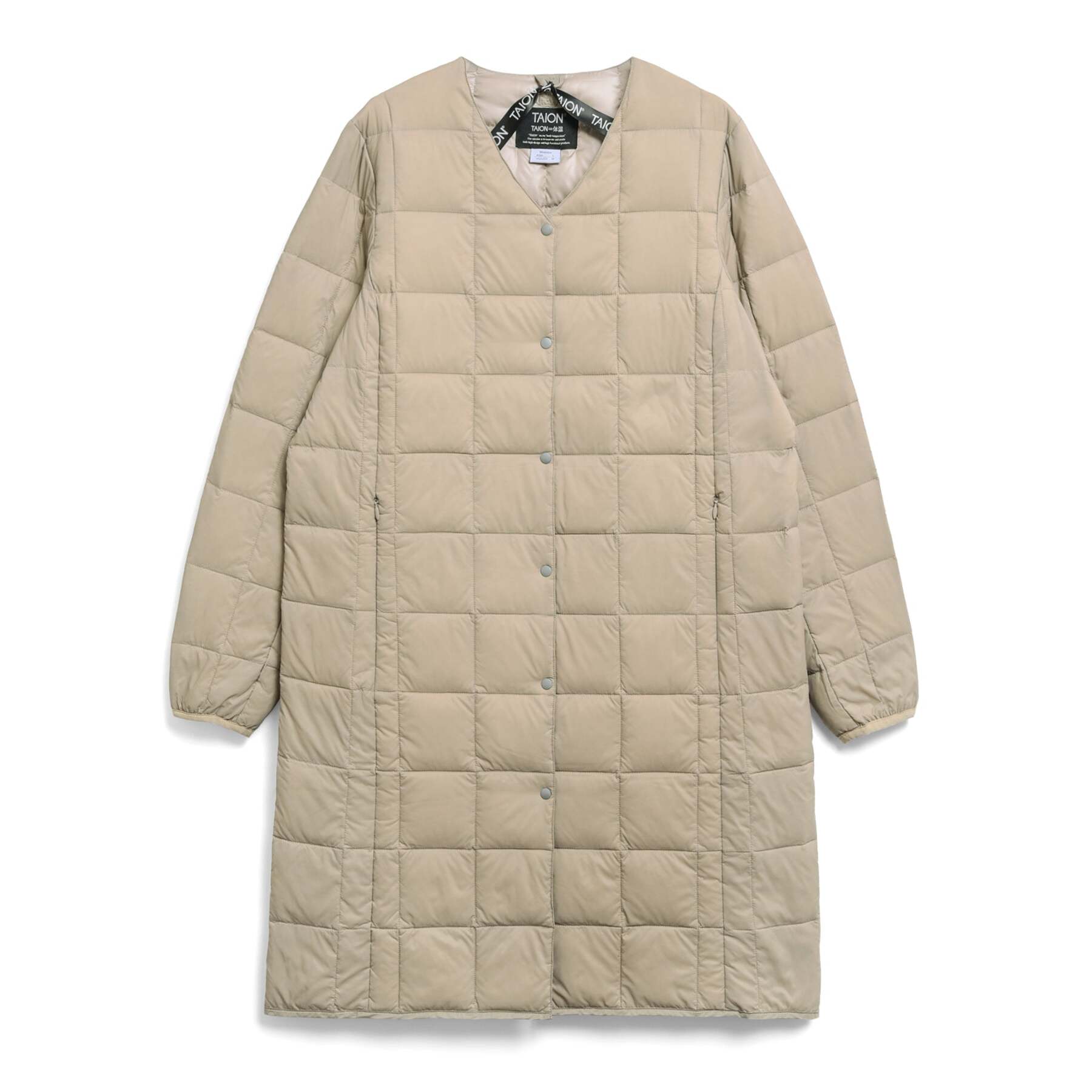 4589738327482 - Lange Basic-Daunenjacke mit Knopfleiste und V-Ausschnitt Damen Taion 4589738327482 - Lange Basic-Daunenjacke mit Knopfleiste und V-Ausschnitt Damen Taion