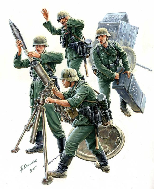 4600327035837 - WWII Fig-Set DtMörser-Trupp(4)42