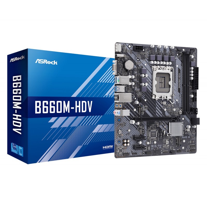 4710483936500 - B660M-HDV - motherboard - micro ATX - LGA1700 Socket - B660 Mainboard - Intel B660 - Intel LGA1700 socket - DDR4 RAM - Micro-ATX