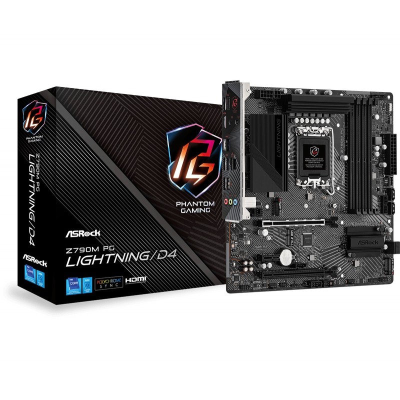 4710483940873 - Z790M PG Lightning D4 - motherboard - micro ATX - LGA1700 Socket - Z790 Mainboard - Intel Z790 - Intel LGA1700 socket - DDR4 RAM - Micro-ATX