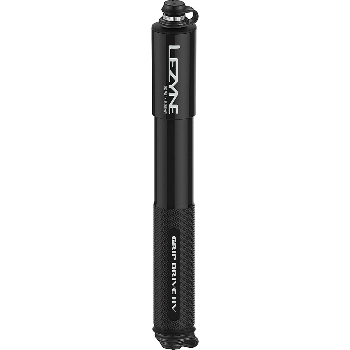 4710582541889 - Lezyne Handpumpe Grip Drive HV Medium Schwarz - Hochleistungs für MTB und Gravel