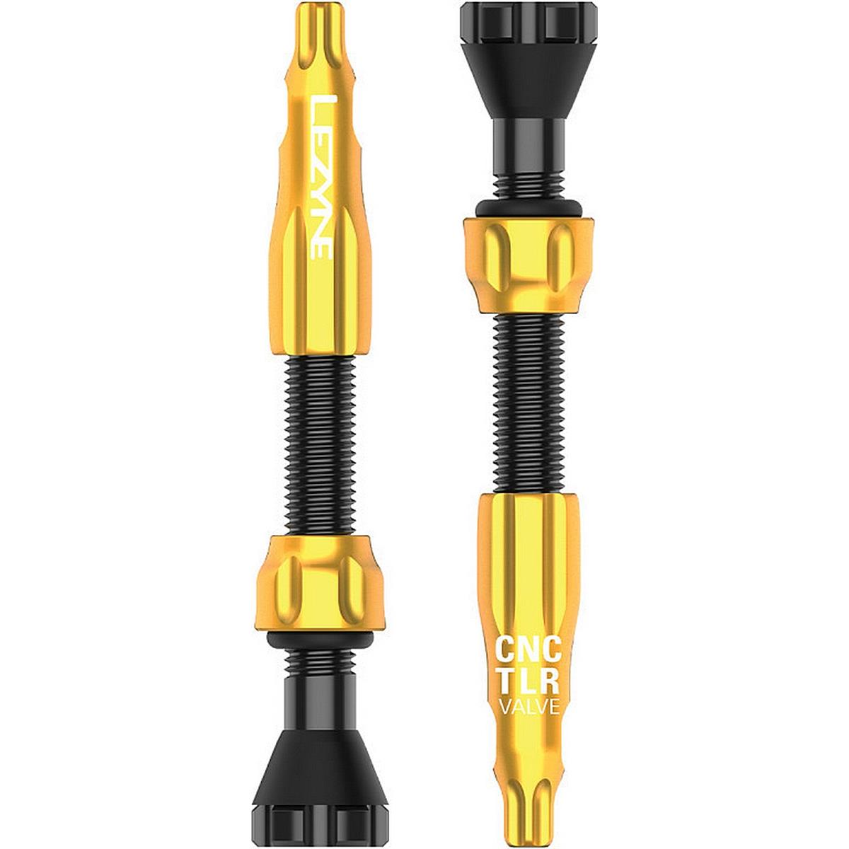 4710582543364 - Lezyne CNC 44mm Tubeless Ventil in Gold - 1 Paar