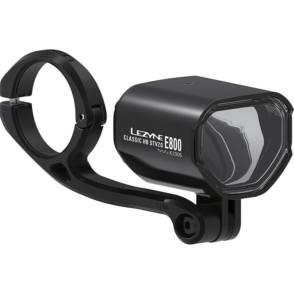 4710582549236 - Lezyne Classic HB STVZO E800 Frontlicht für E-Bike Schwarz Weiß 800 Lumen IPX7