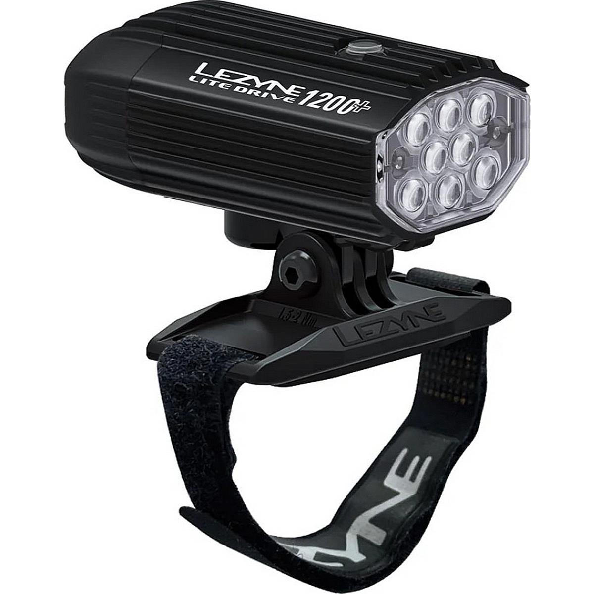 4710582552519 - Lezyne Lite Drive 1200+ Helm mit integrierter Lampe Satin Schwarz Weiß 1200 Lumen