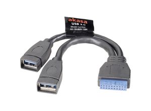 4710614532090 - USB-Kabel usb 32 Gen1 (usb 30   usb 31 Gen1) Pfostenstecker 19pol usb-a Buchse 015 m Sch - Akasa