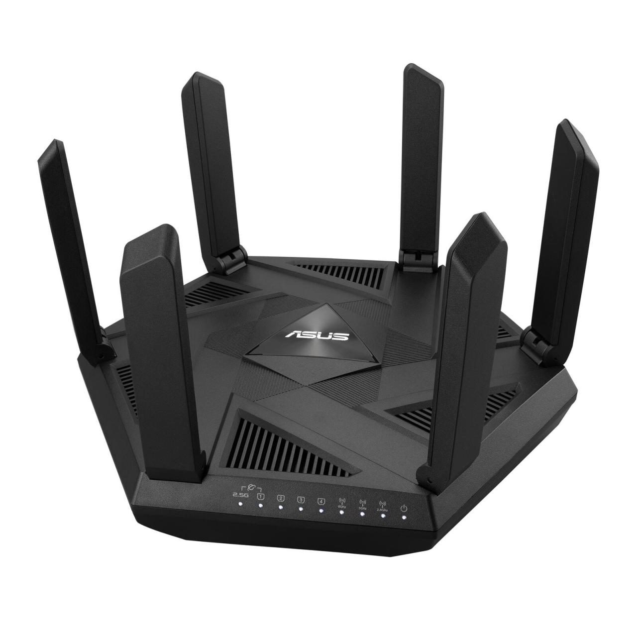 4711081632917 - ASUS RT-AXE7800 - Wireless Router - 4-Port-Switch - GigE 25 GigE 80211ax (Wi-Fi 6E) - WAN-Ports 2 - 80211a b g n ac ax (Wi-Fi 6E)