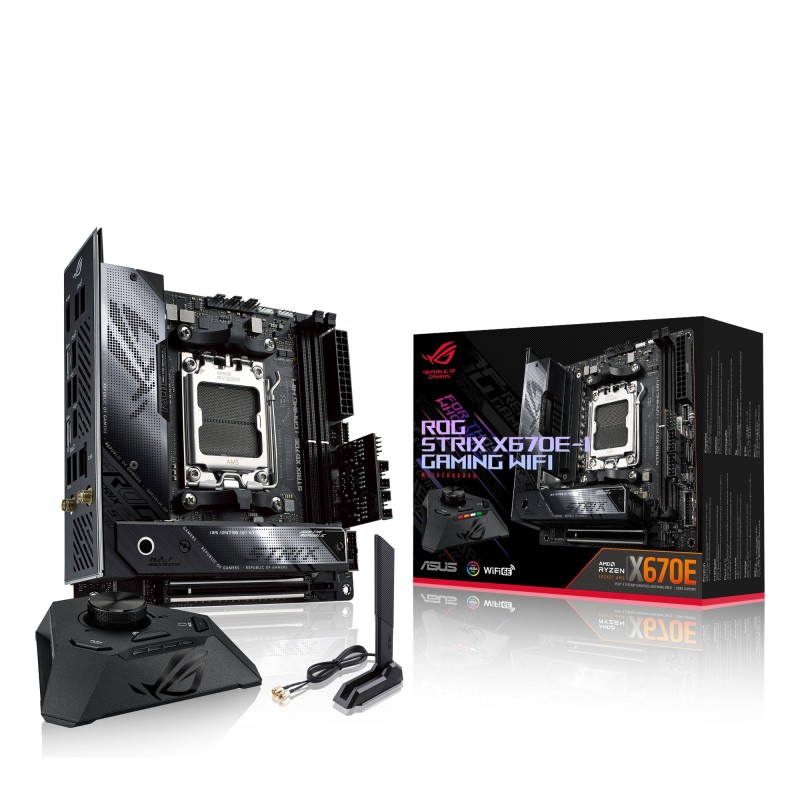 4711081905578 - ASUS Mainboard ROG STRIX X670E-I GAMING WIFI Mainboards Ryzen 7000 mini-ITX DDR5 Speicher 2x M2 USB 32 Gen 2x2 PCIe 50 eh13 Mainboards