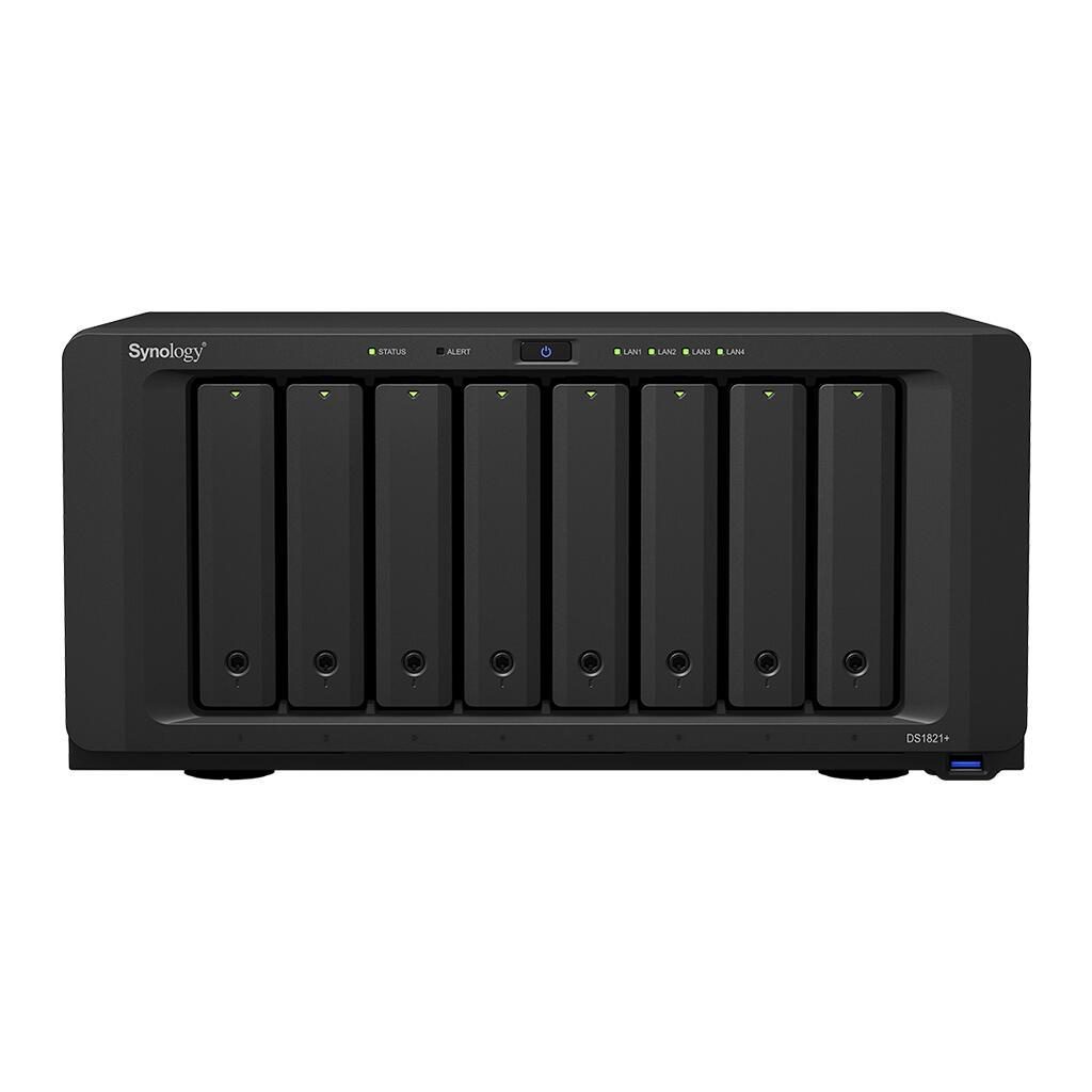 4711174723973 - Disk Station DS1821+ - NAS-Server - 8 Schächte - SATA 6Gb s - RAID RAID 0 1 5 6 10 JBOD - RAM 4 GB