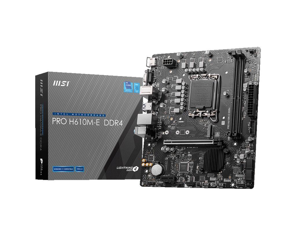 4711377002660 - PRO H610M-E DDR4 - motherboard - micro ATX - LGA1700 Socket - H610 Mainboard - Intel H610 - Intel LGA1700 socket - DDR4 RAM - Micro-ATX