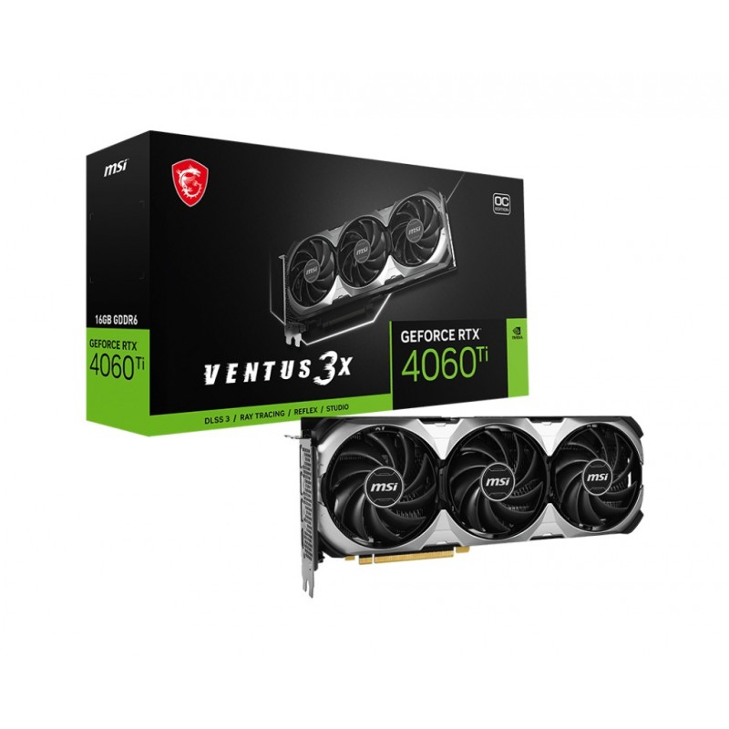 4711377121040 - Grafikkarte Nvidia GeForce RTX 4060 Ti VENTUS 3X OC 16 GB GDDR6-RAM PCIe x16 HDMI® DisplayPort NVIDIA G-Sync Übertaktet   Overclocked