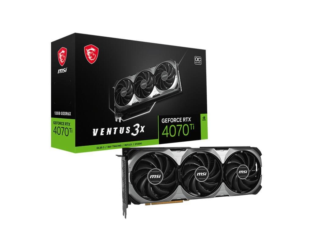 4711377134415 - Grafikkarte Nvidia GeForce RTX 4070 Ti VENTUS 3X E1 OC 12 GB GDDR6X-RAM HDMI® DisplayPort NVIDIA G-Sync Übertaktet   Overclocked