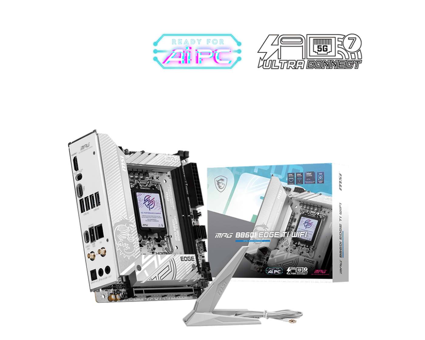 4711377350174 - MPG B860I EDGE TI WIFI - motherboard - mini ITX - LGA1851 Socket - B860 Mainboard - Intel B860 - Intel LGA1851 socket - DDR5 RAM - Mini-ITX