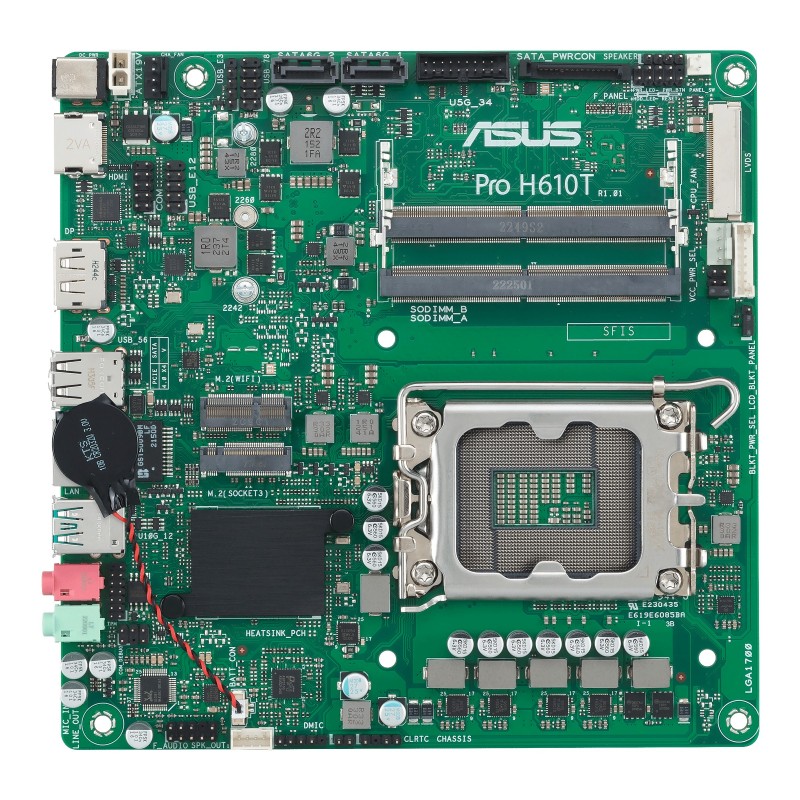 4711387304020 - ASUS PRO H610T-CSM Mainboard - Intel H610 - Intel LGA1700 socket - DDR5 RAM - Thin Mini-ITX