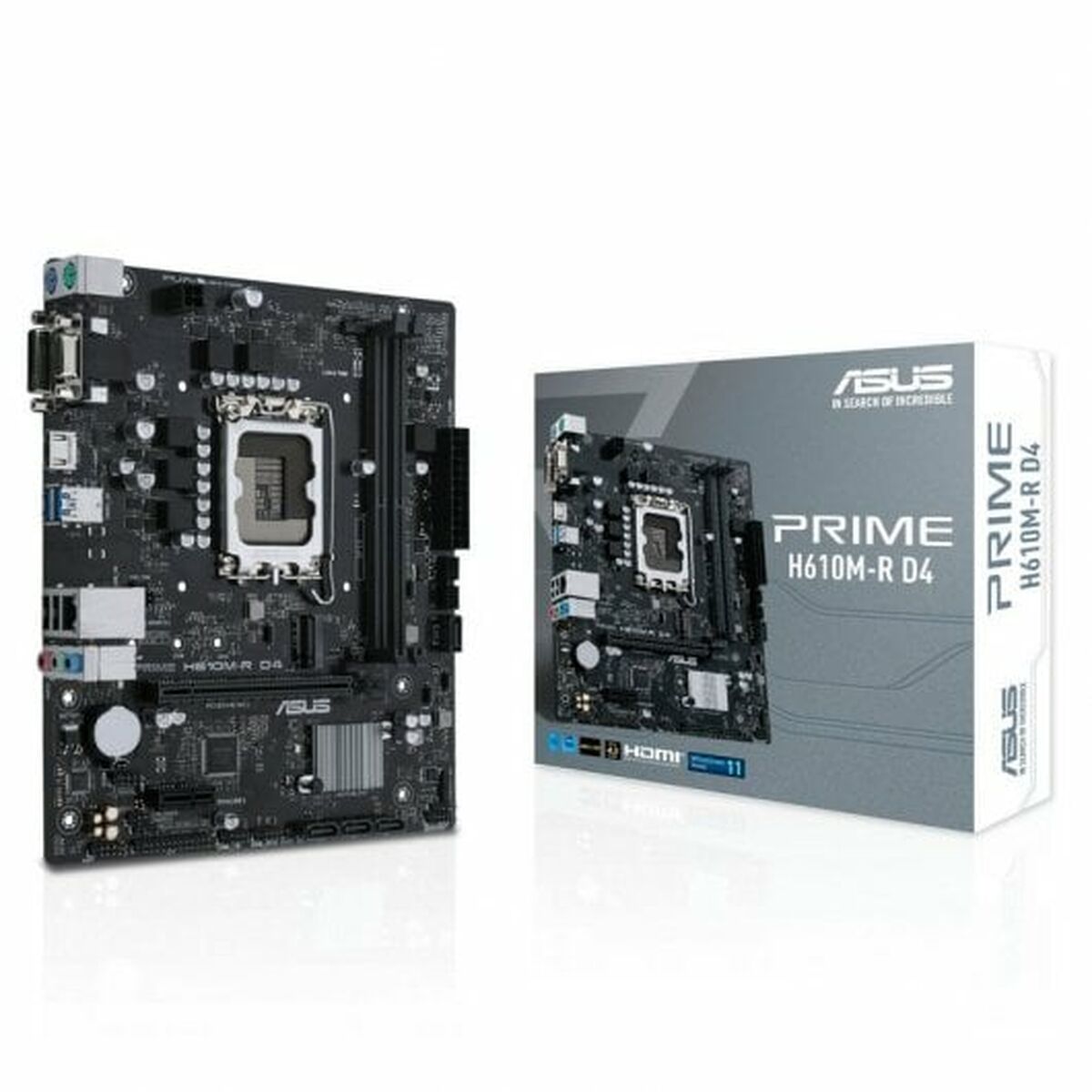 4711387321515 - ASUS PRIME H610M-R-SI - motherboard - micro ATX - LGA1700 Socket - H610 Mainboard - Intel H610 - Intel LGA1700 socket - DDR5 RAM - Micro-ATX