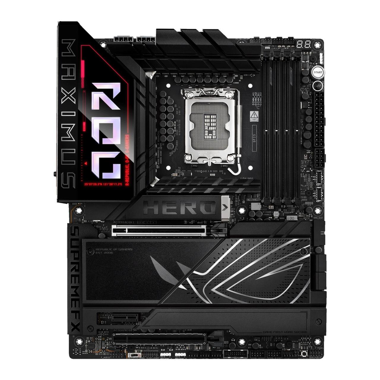 4711387747223 - ASUS ROG MAXIMUS Z890 HERO Mainboard - Intel Z890 - Intel LGA1851 socket - DDR5 RAM - ATX