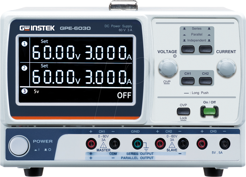 4711458120795 - GPE-6030 - Labornetzgerät 0 - 60 V 0 - 3 A 385 W 3 Kanäle linear