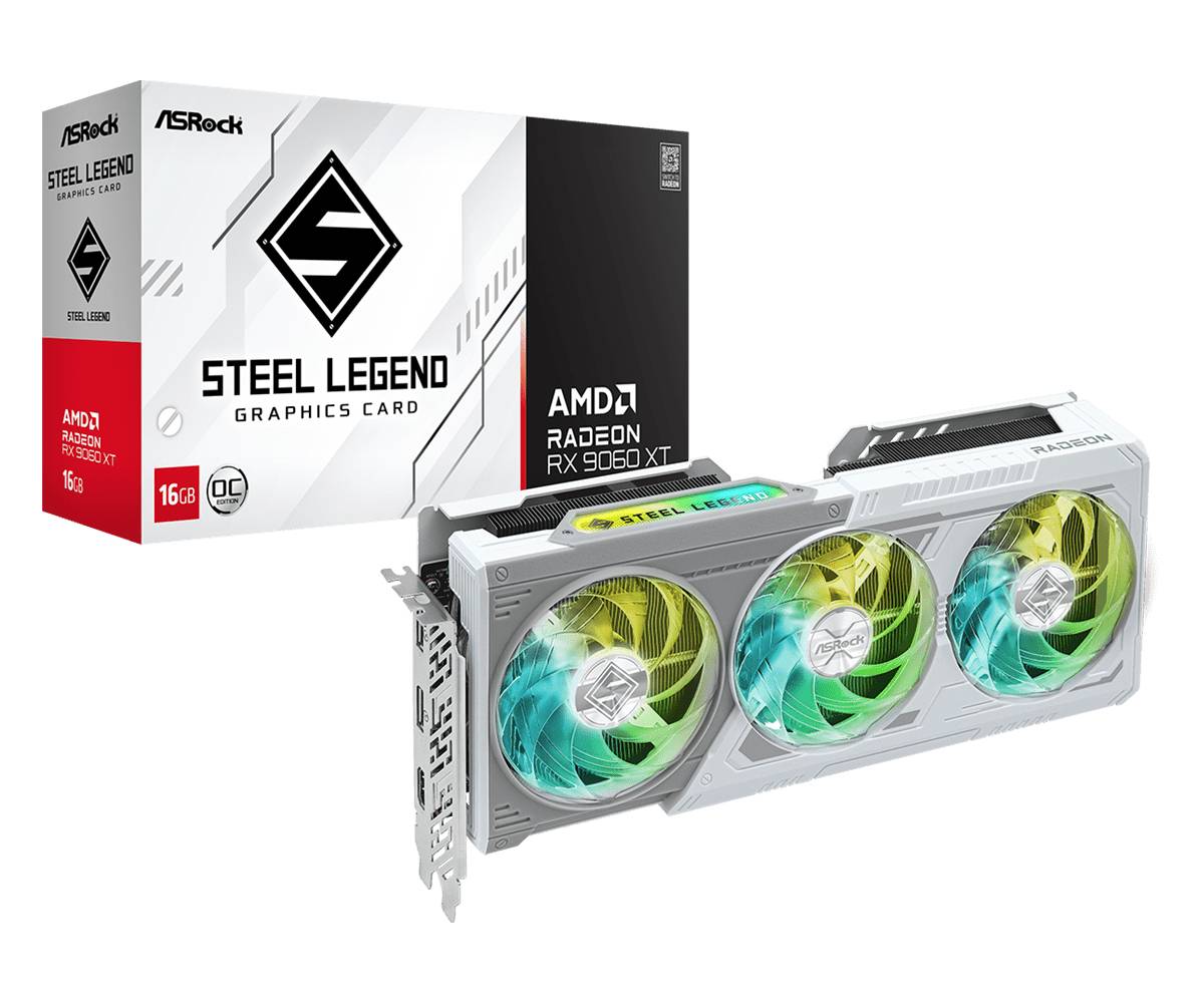 4711581490857 - Radeon RX 9060 XT Steel Legend - 16GB GDDR6 RAM - Grafikkarte