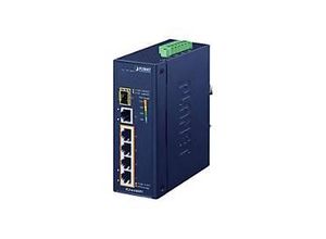 4711605284431 - PLANET IGS-614HPT - Switch - unmanaged - 4 x 10 100 1000 (PoE+) + 1 x 10 100 1000 + 1 x 1000Base-X SFP - an DIN-Schiene montierbar wandmontierbar - PoE+ (120 W)