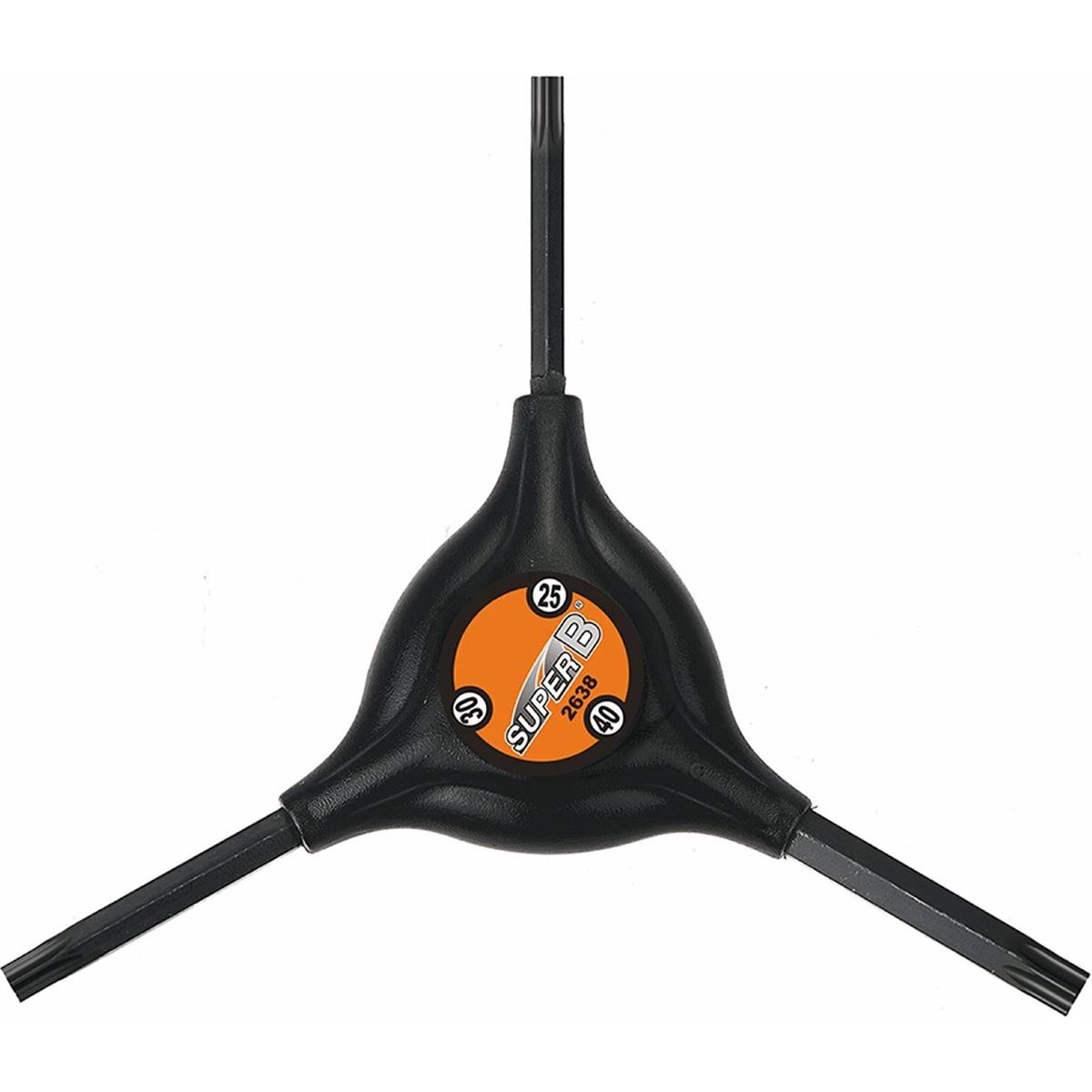 4712765144283 - 3in1 TorX Schlüssel T25 T30 T40 Schwarz - superB Vielseitiges Werkzeug