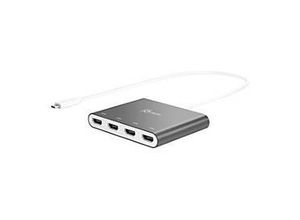 4712795083934 - As-creation - j5create USB-C-zu-4-Port-HDMI-Multi-Monitor-Adapter (usb-c m - 4xHDMI f 50 cm silberne Farbe) JCA366-N - Silver