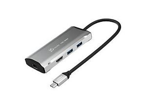 4712795086331 - As-creation - j5create 4K60 Elite usb-c 10 Gbit s Reisedock 1x4K HDMI 2xUSB 31 1xUSB-C 1xRJ45 Gigabit Silberfarbe JCD392-N - Black