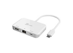 4712795086478 - Dockingstation j5create usb-c auf 4K hdmi Ethernet-Adapter 1x4K HDMI 1xUSB-C 1xRJ45 Gigabit Farbe weiß JCA351-N