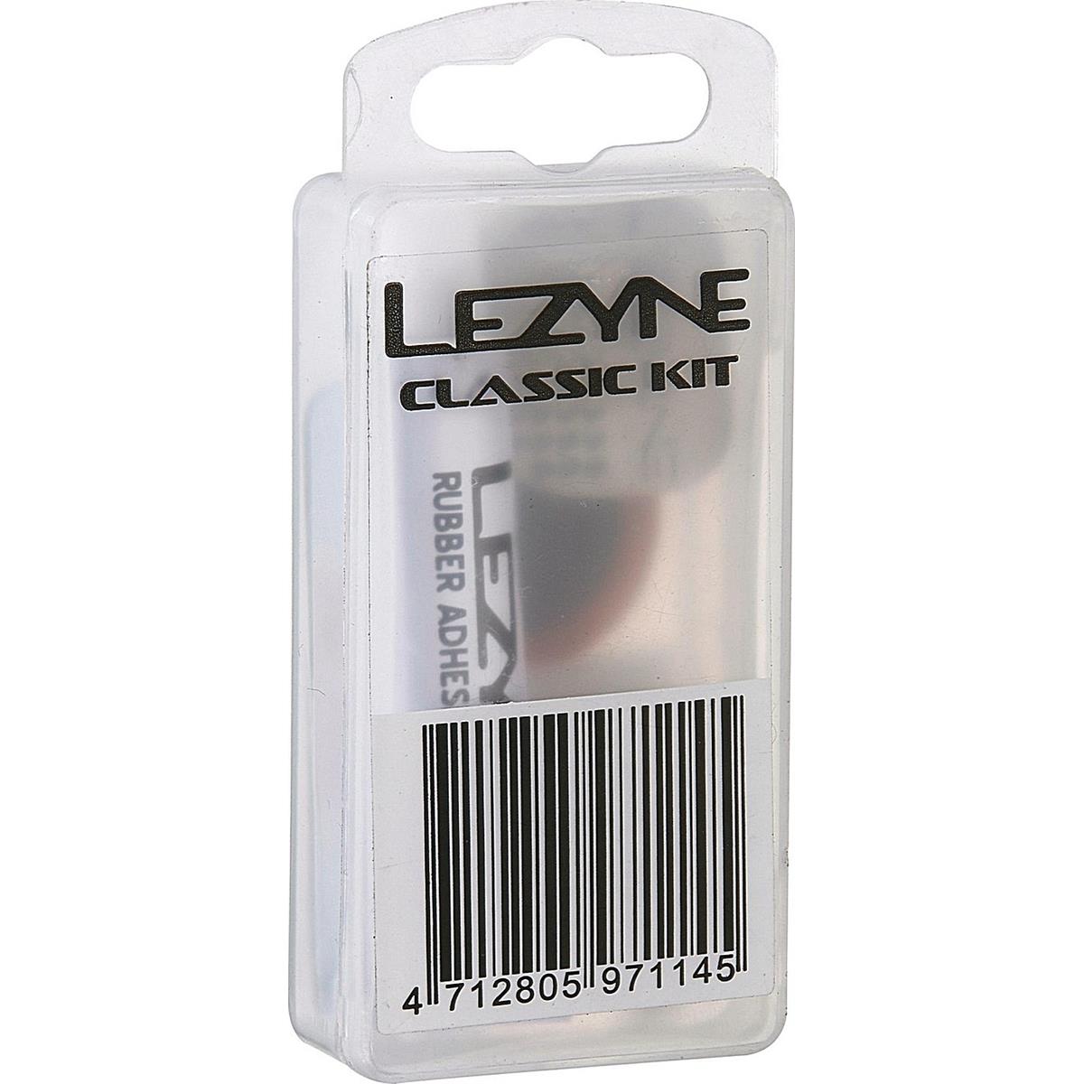 4712805971145 - Lezyne Classic Reparaturset für Radfahren - Kunststoffbox mit 7 cc Kleber 6 runden und 2 ovalen Patches Reifenheber