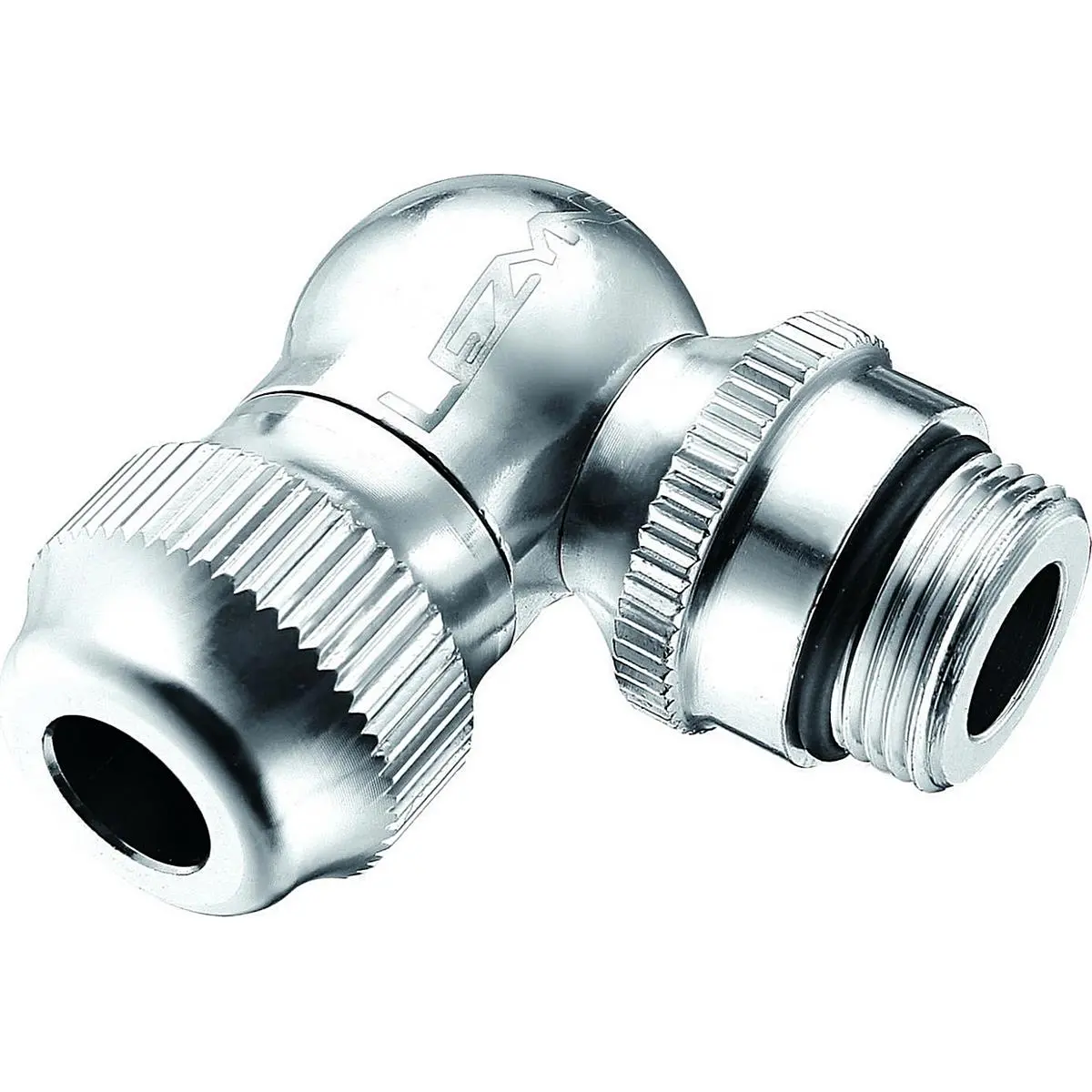 4712805972784 - Lezyne Slip Fit Adapter Silber für Presta-Ventile CNC-Aluminium 90 Grad Design