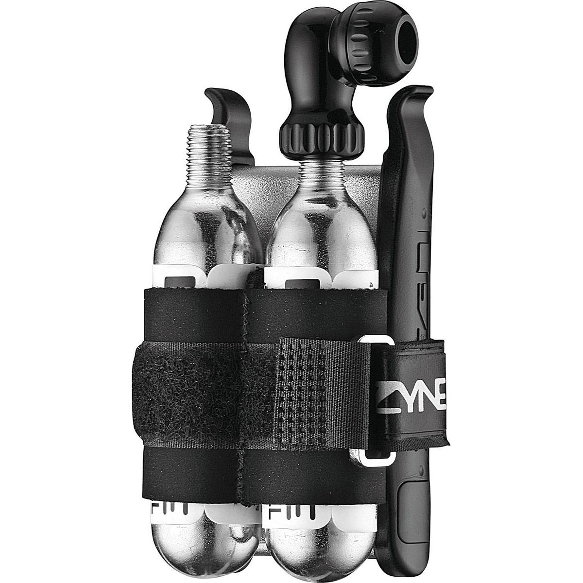 4712805984893 - Lezyne Twin Drive CO2 Reparaturset Schwarz mit Reifenhebern und Gewinde-Kartuschen