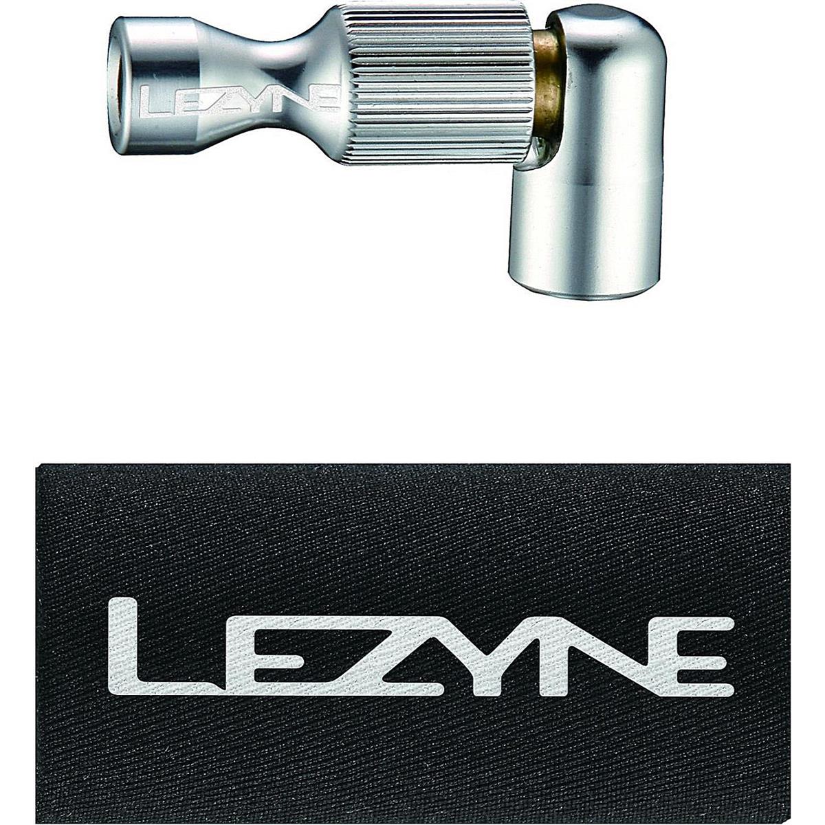 4712805987689 - Lezyne CO2 Trigger Drive CNC Pumpe Kopf Silber - Aluminium Auslass für einfaches Aufpumpen