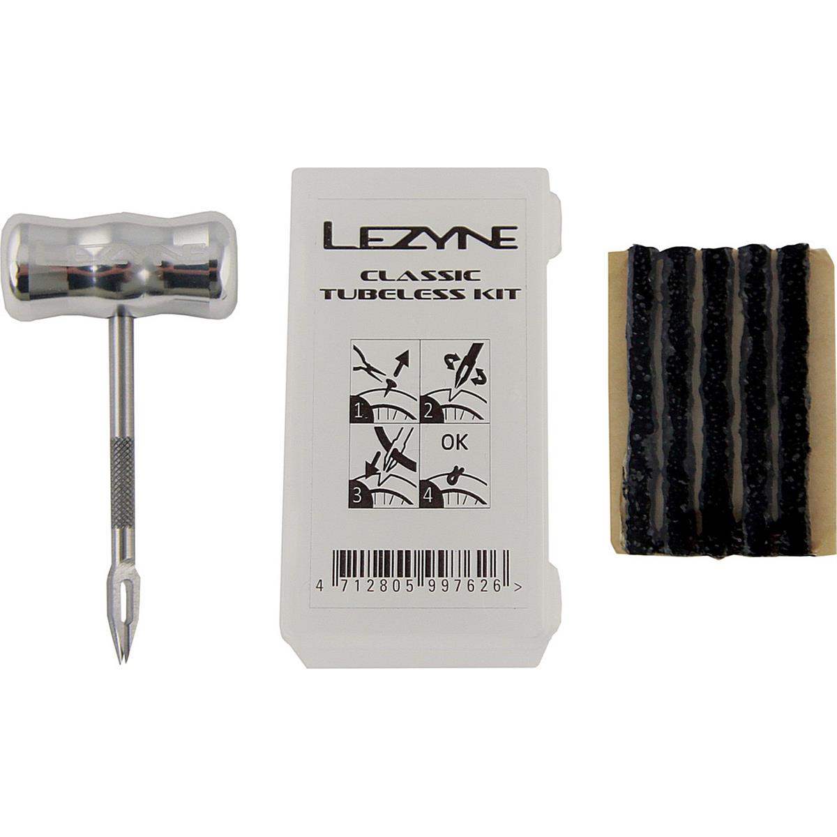 4712805997626 - Lezyne Classic Tubeless Kit aus Aluminium Silber mit 5 Stopfen 48g