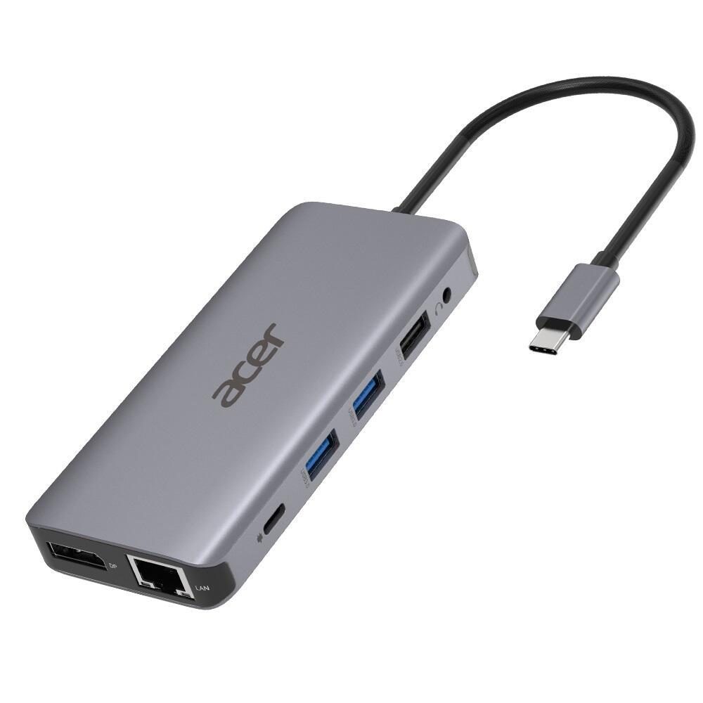 4712842945611 - 12-In-1 Type-C Adapter - Dockingstation - USB-C - 2 x HDMI DP - GigE - für Chromebook 51X  Extensa 15  Predator Helios 300  Predator Triton 300  TravelMate Spin B3