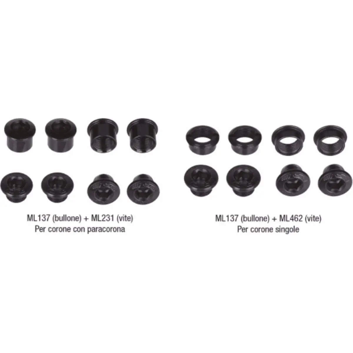 4712865852606 - MTB Kronenbolzen Kit 5mm ML137 4 Stück Kompatibel mit Kettenblattschutz